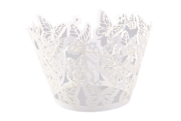 White Butterfly Cake Wraps Cake Decorating Tools - Pack of 12 - Gateau Art