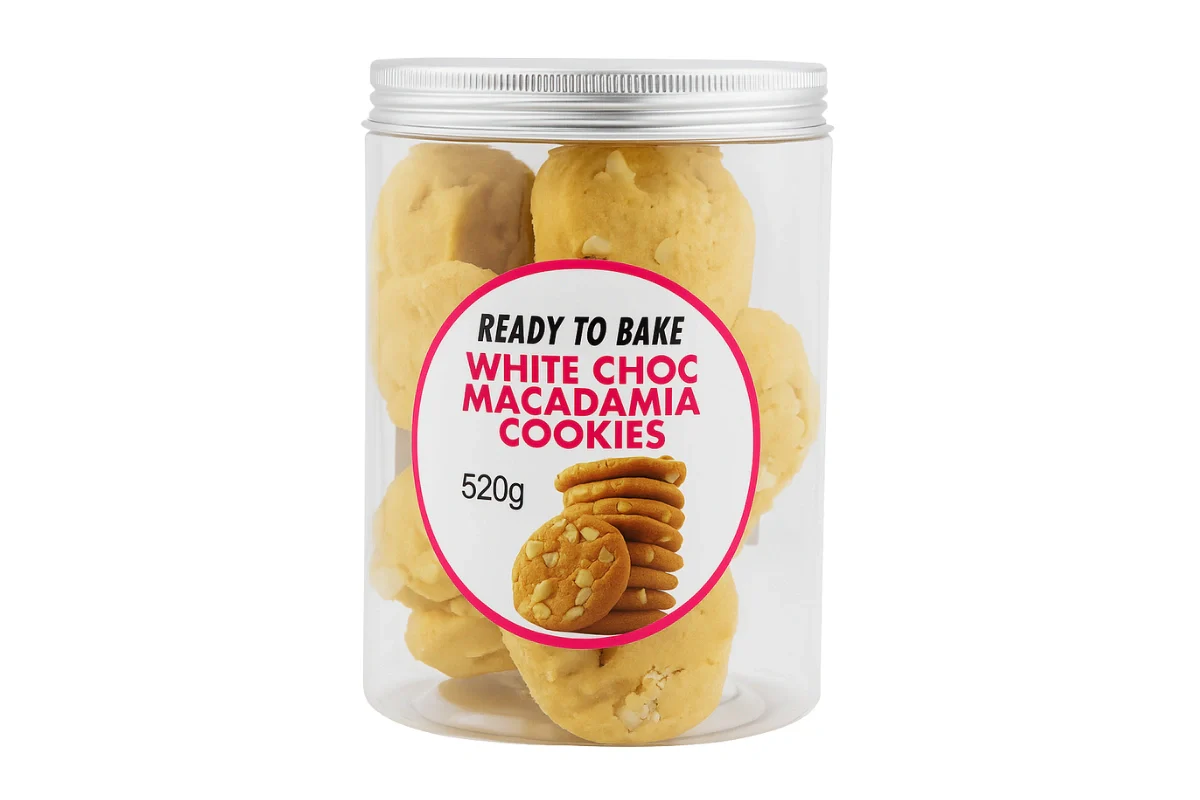 White Chocolate 10 Ready to Bake Cookies Choc and Macadamia520g - Bakels