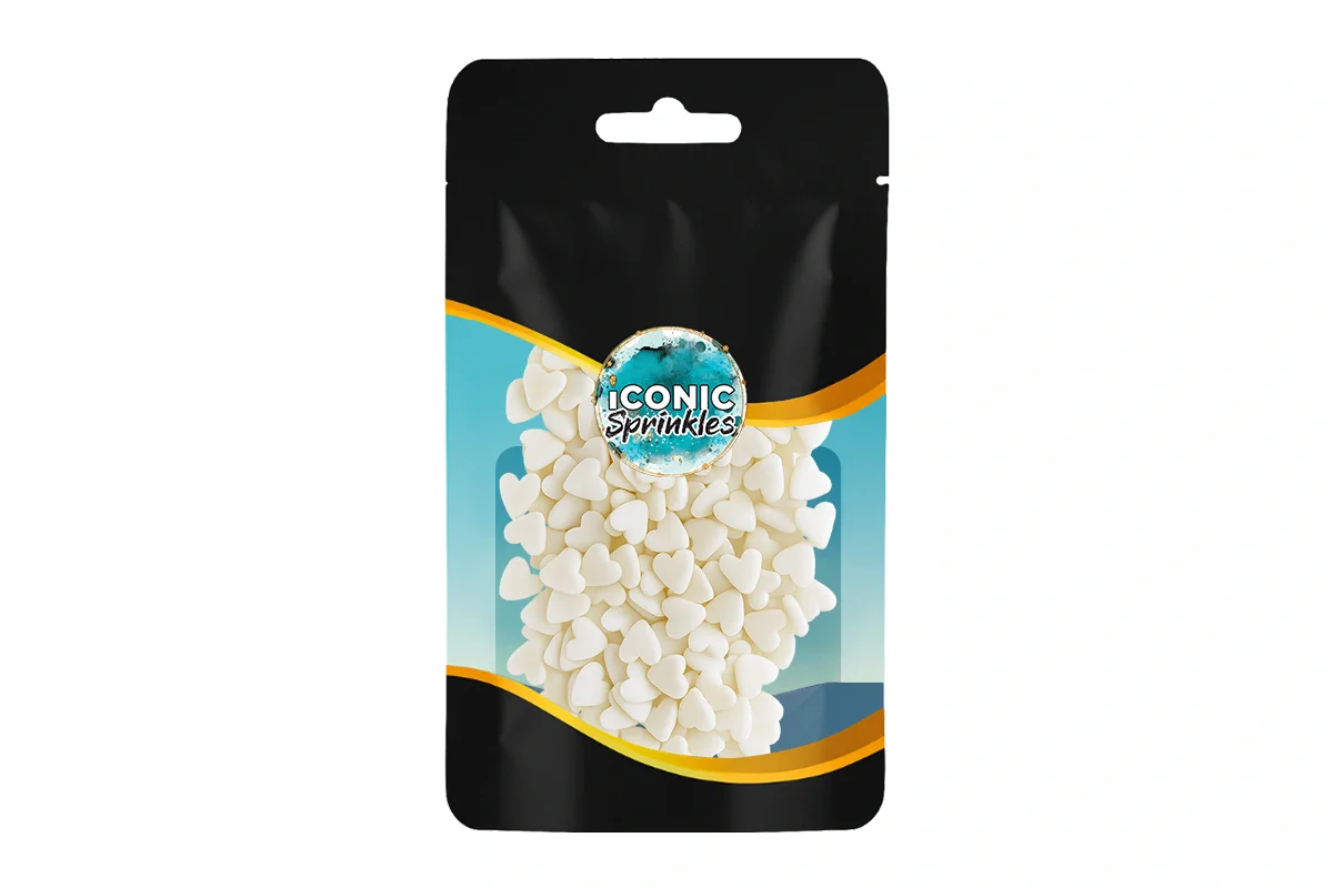 White Heart Confetti 30g - Iconic Sprinkles - Image 2