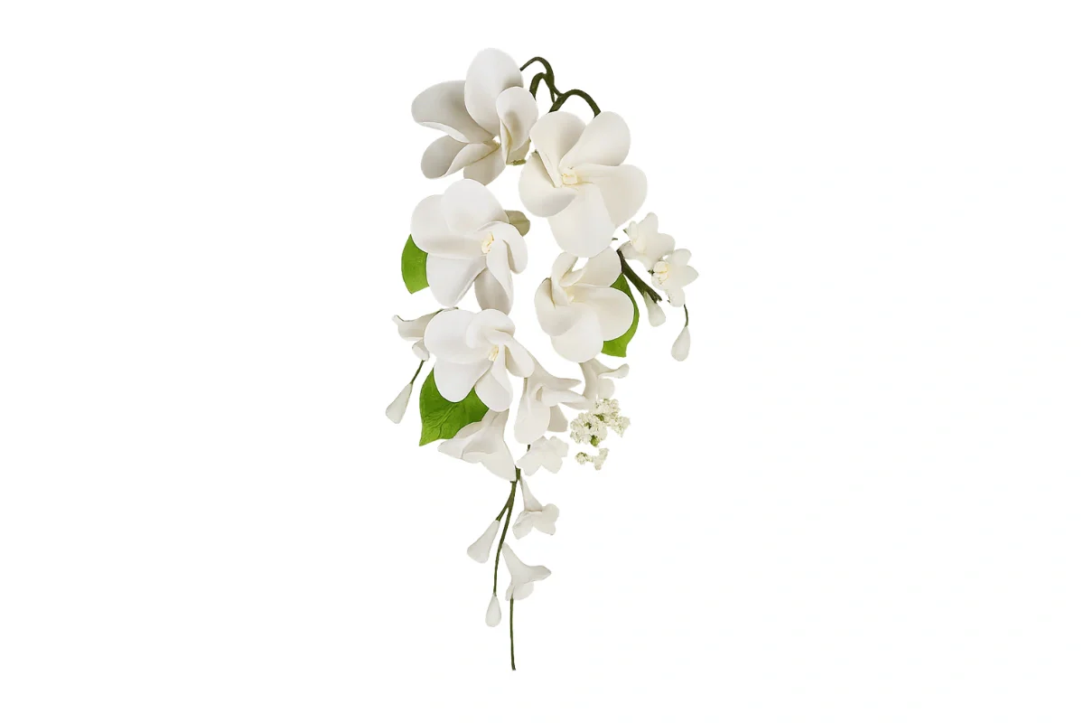 White Large Frangipani Spray - Sweet Sugar Flowers