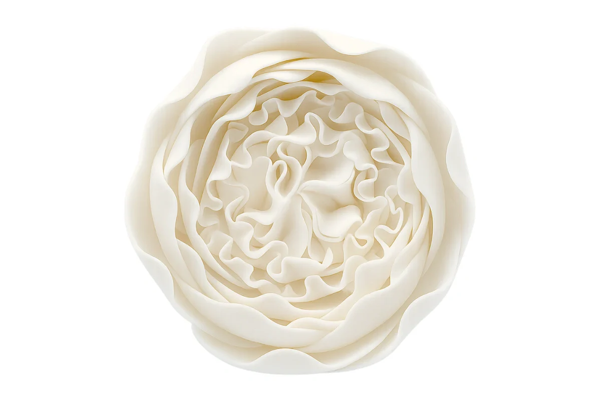 White Medium Closed PeonyTopper 9cm - Sweet Sugar Flowers