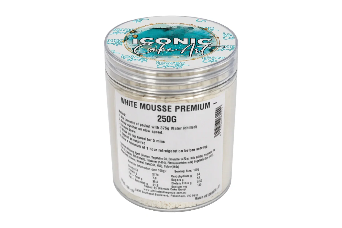 White Mousse Mix 250g - Iconic Cake Art - Image 3