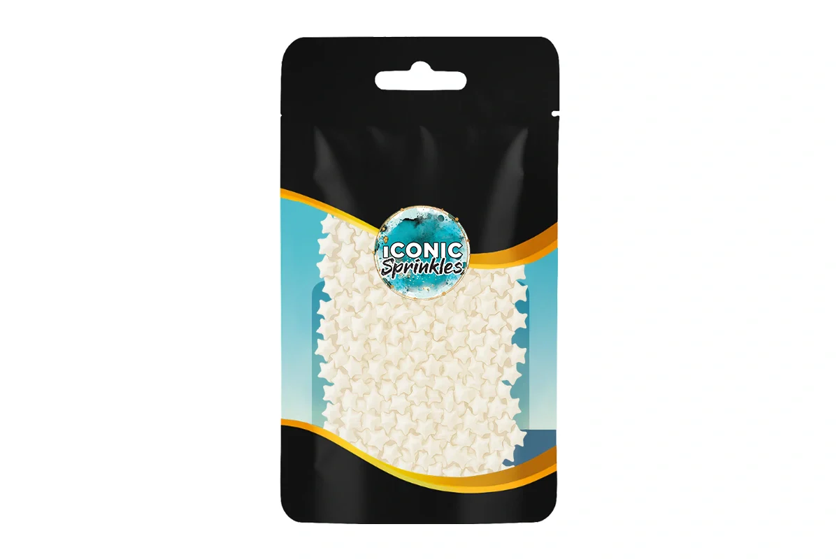 White Pearl Stars 30g - Iconic Sprinkles - Image 2