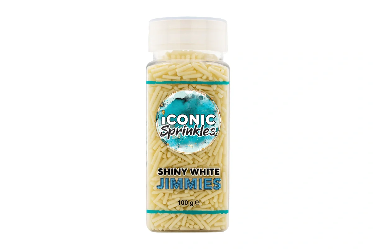 White Shiny Jimmies 100g - Iconic Sprinkles - Image 2