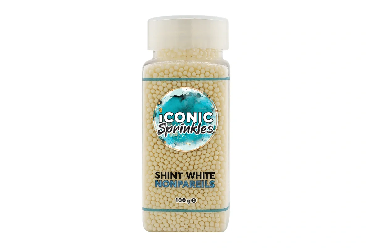 White Shiny Nonpareils 100g - Iconic Sprinkles - Image 2