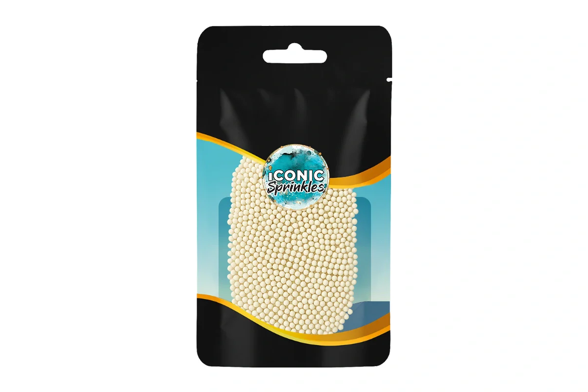White Shiny Nonpareils 30g - Iconic Sprinkles - Image 2