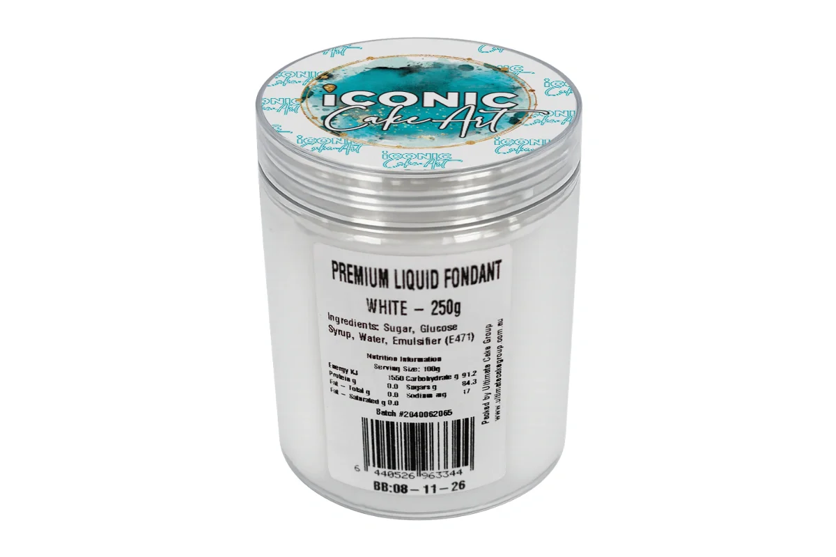 White Soft Liquid Fondant 250g - Bakels - Image 3
