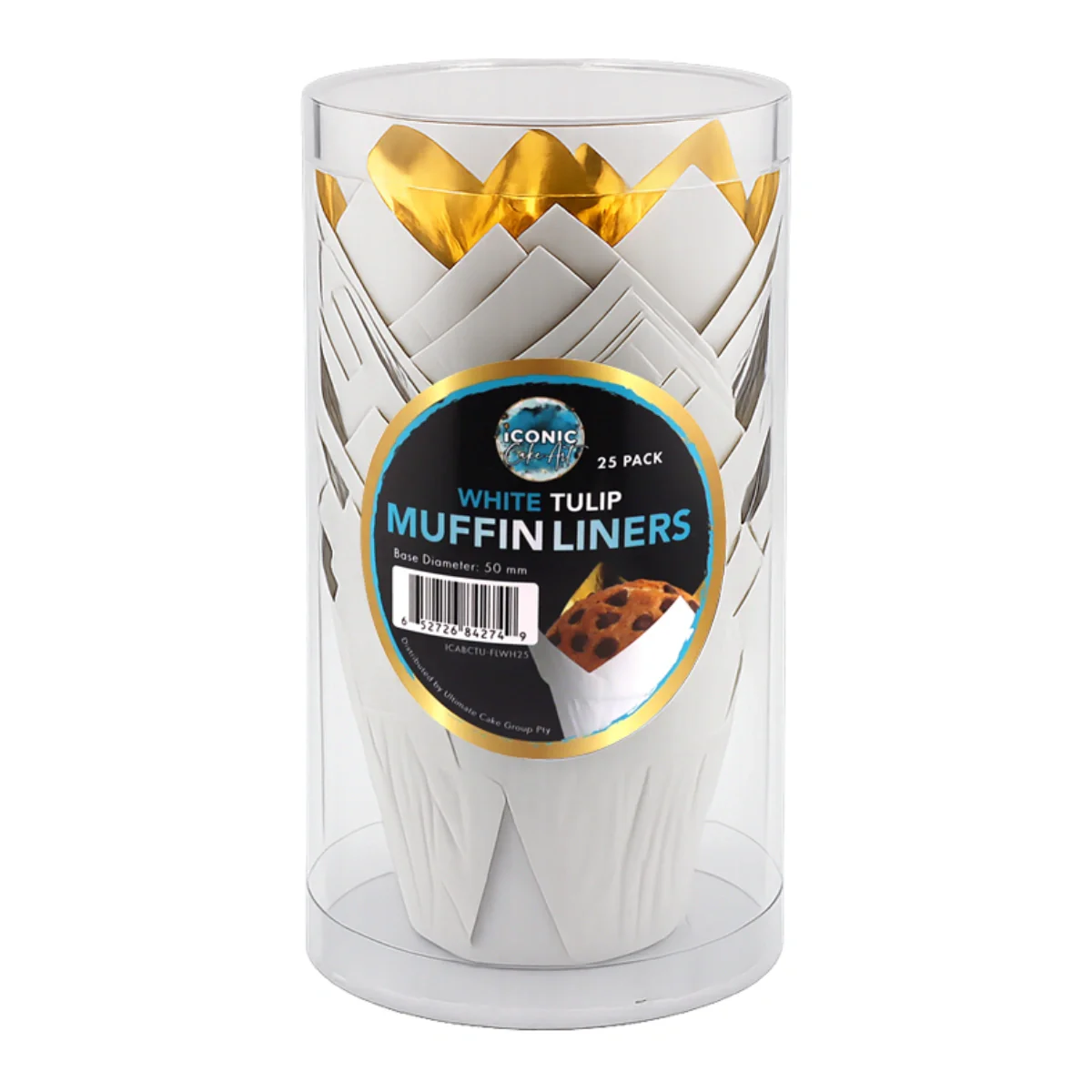 White Tulip Baking Cups (25 Pack) - Iconic Cake Art - Image 2