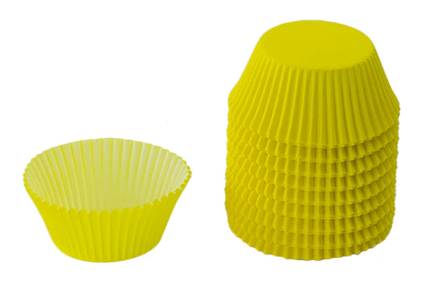 Yellow 5cm x 3.2cm - Greaseproof Baking Cupcake Cases (250 Pack) - Gateau Art