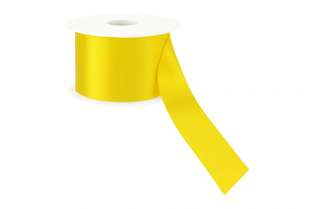 Yellow Satin Ribbon Double Sided 25mm - My Dream Cake