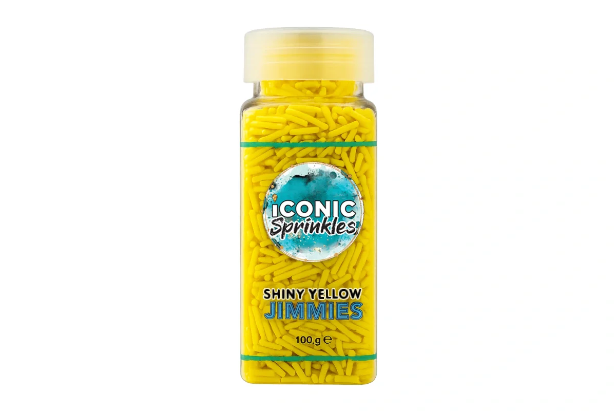 Yellow Shiny Jimmies 100g - Iconic Sprinkles - Image 2