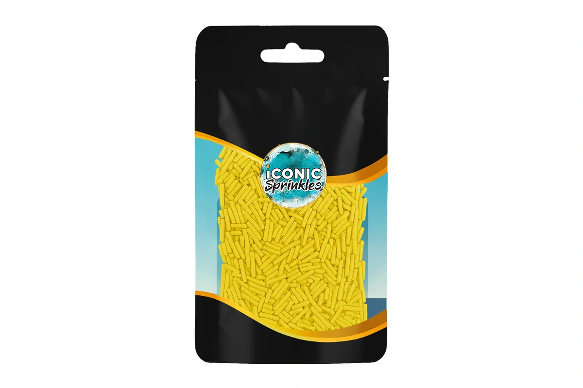 Yellow Shiny Jimmies 30g - Iconic Sprinkles - Image 2
