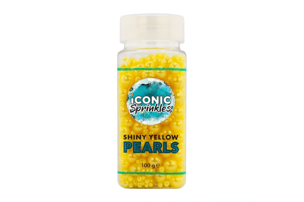 Yellow Shiny Pearls 100g - Iconic Sprinkles - Image 2