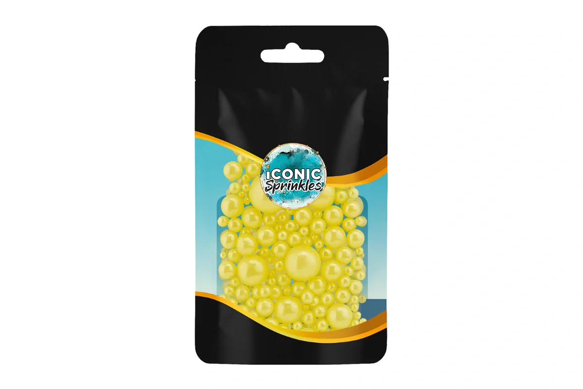 Yellow Shiny Pearls 30g - Iconic Sprinkles - Image 2